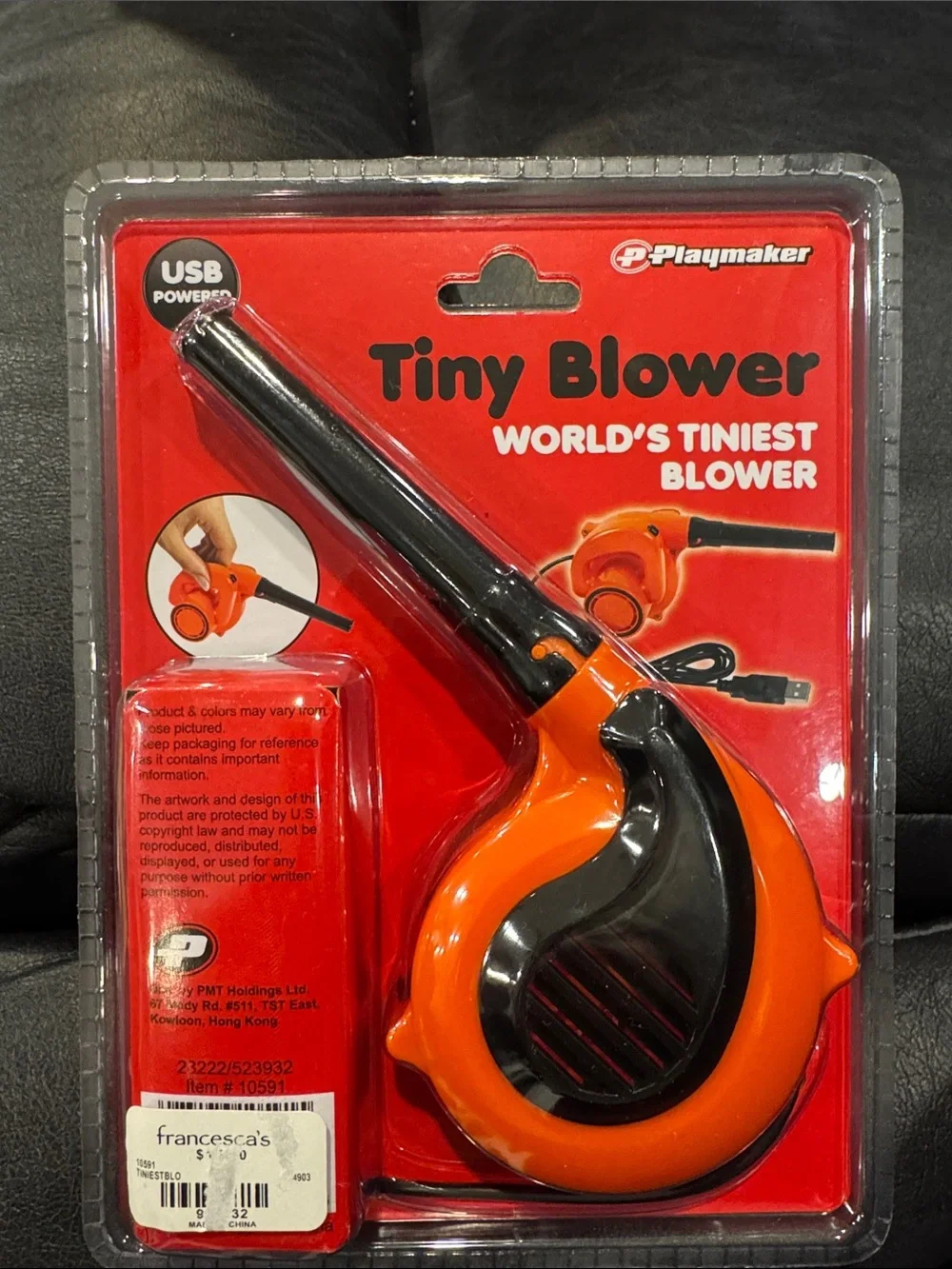 Worlds Tiniest Blower Orange & Black. USB Powered